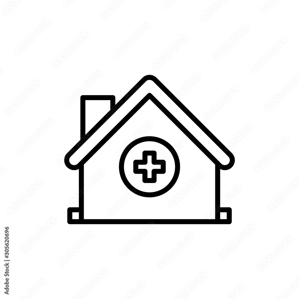 Hospital Vector Line Icon Hospital Vector Line Icon