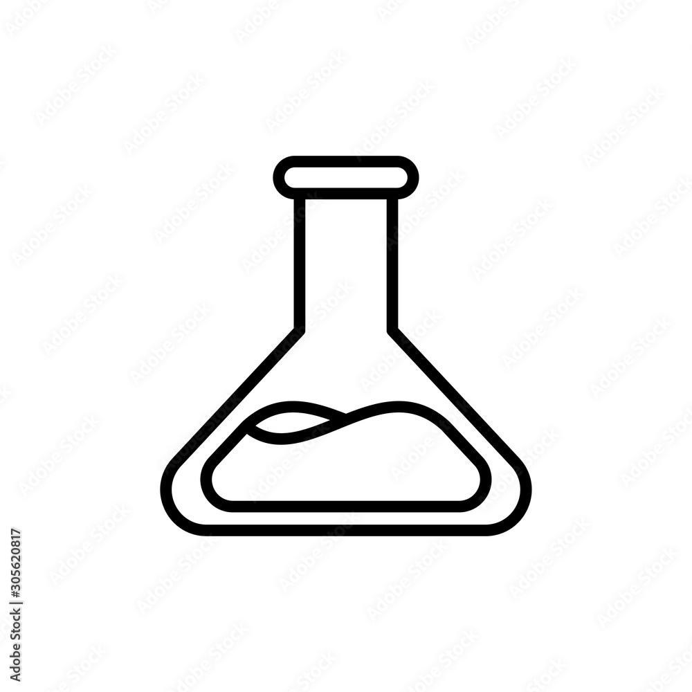 Flask Vector Line Icon