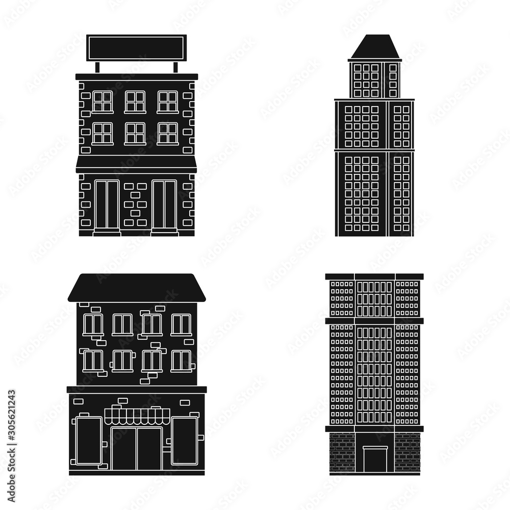 Vector design of modern and estate symbol. Set of modern and building stock symbol for web. Vector design of modern and estate symbol. Set of modern and building stock symbol for web.