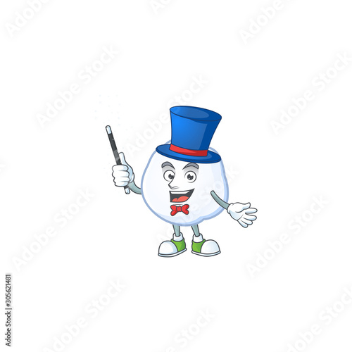 Cartoon character of snowball with Magician style