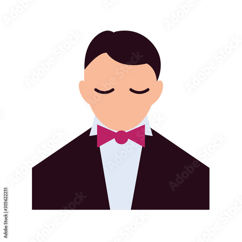 wine taster male flat style icon