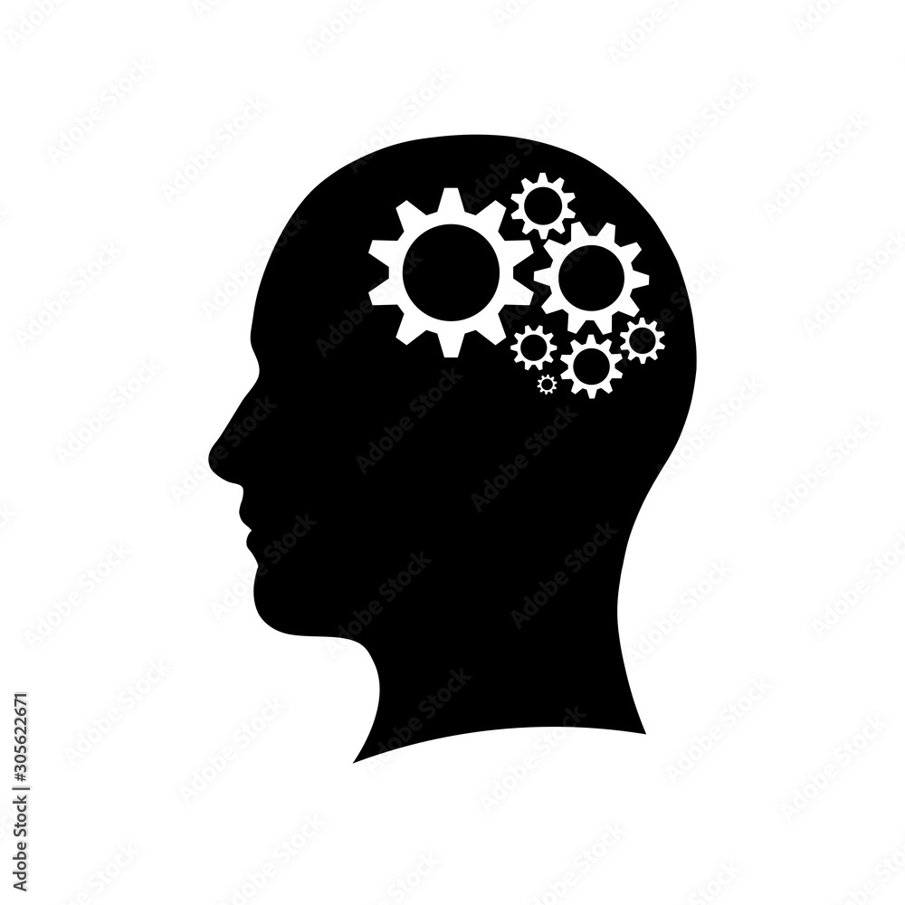 human head on gears human head on gears