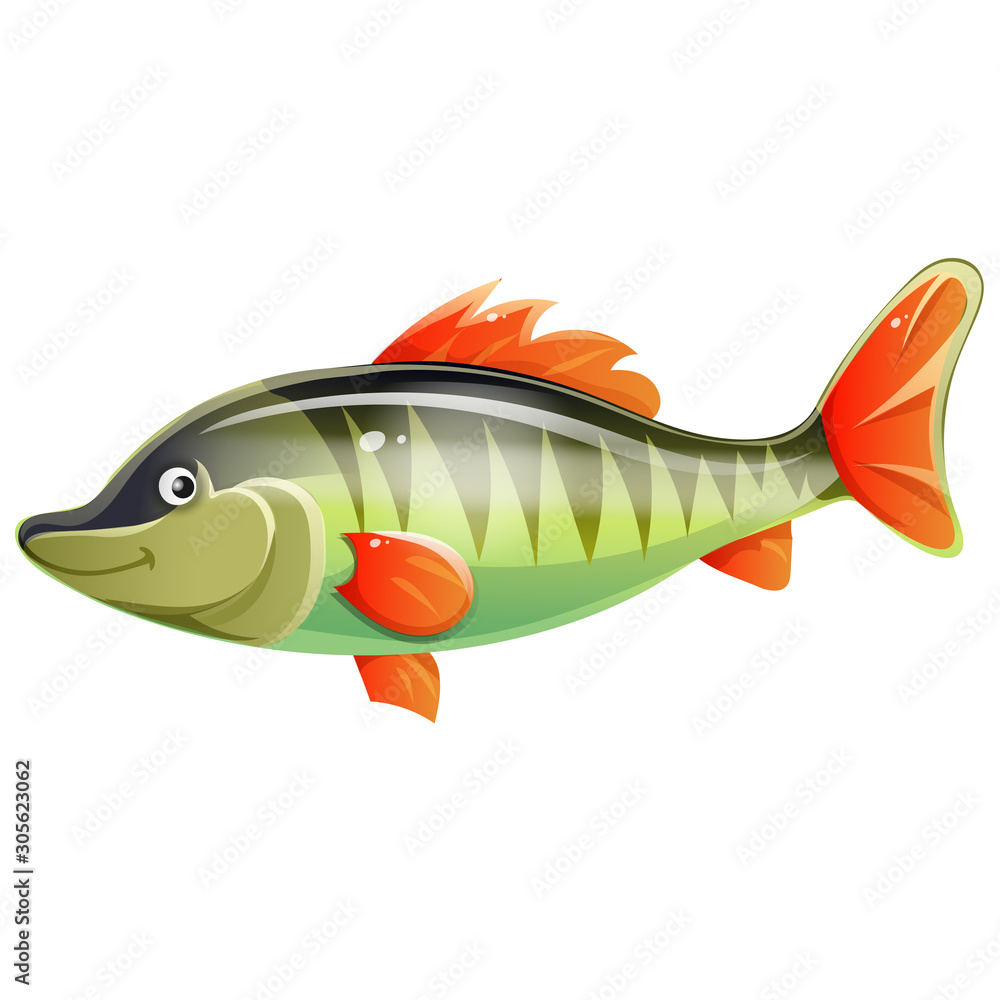 Fish cartoon illustration stock vector. Illustration of fish - 11670805