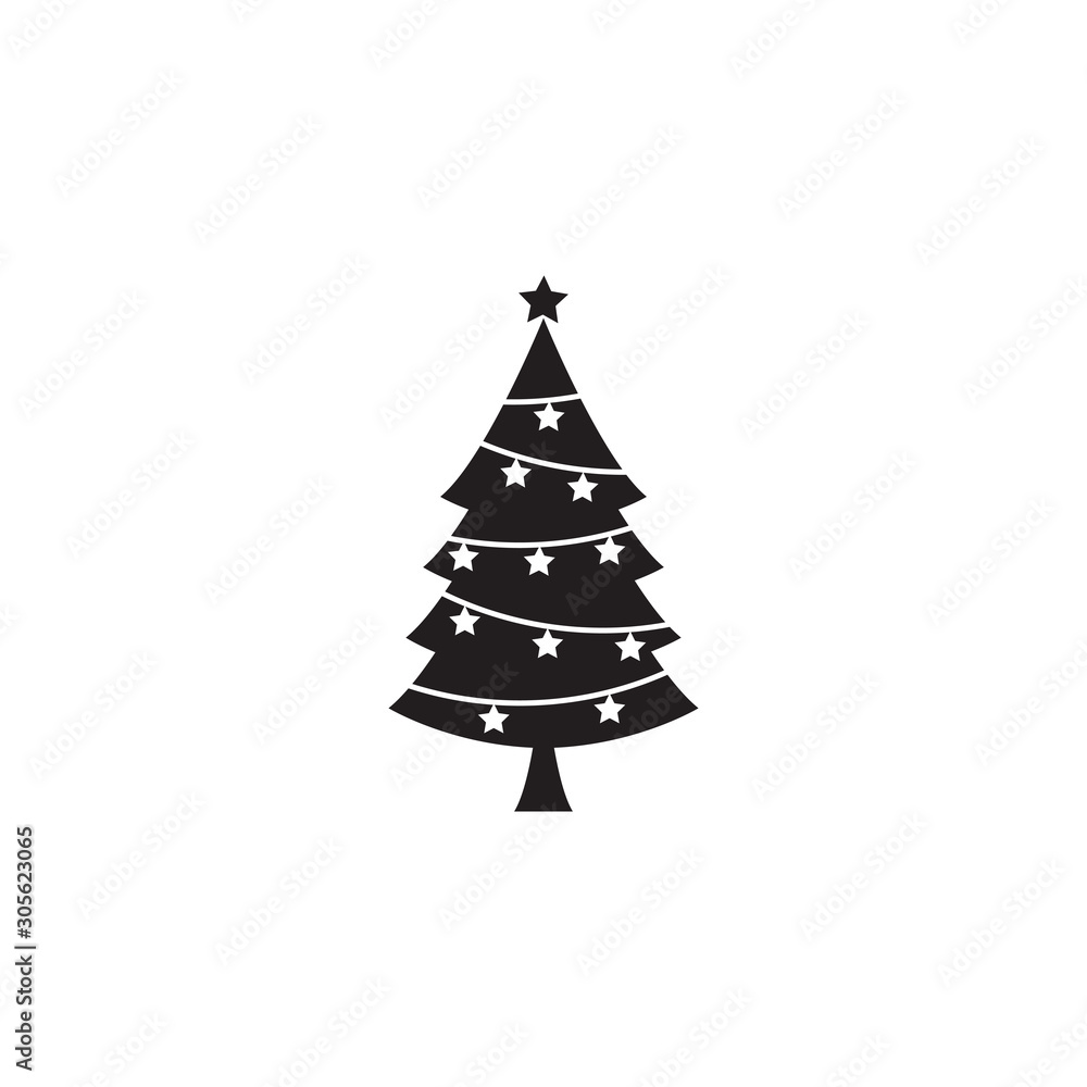 Vector black christmas tree Vector black christmas tree