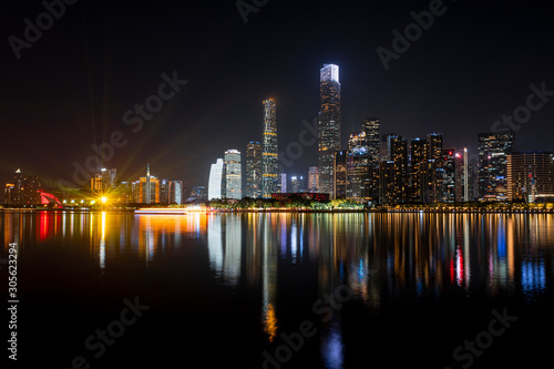 Beautiful city night view, Guangzhou, China