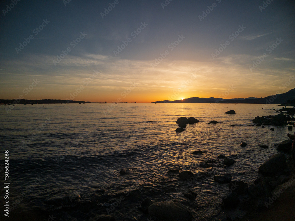 Sunset from Third beach at Stanley park Vancouver