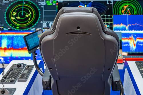 Captain's bridge. Chair cap...