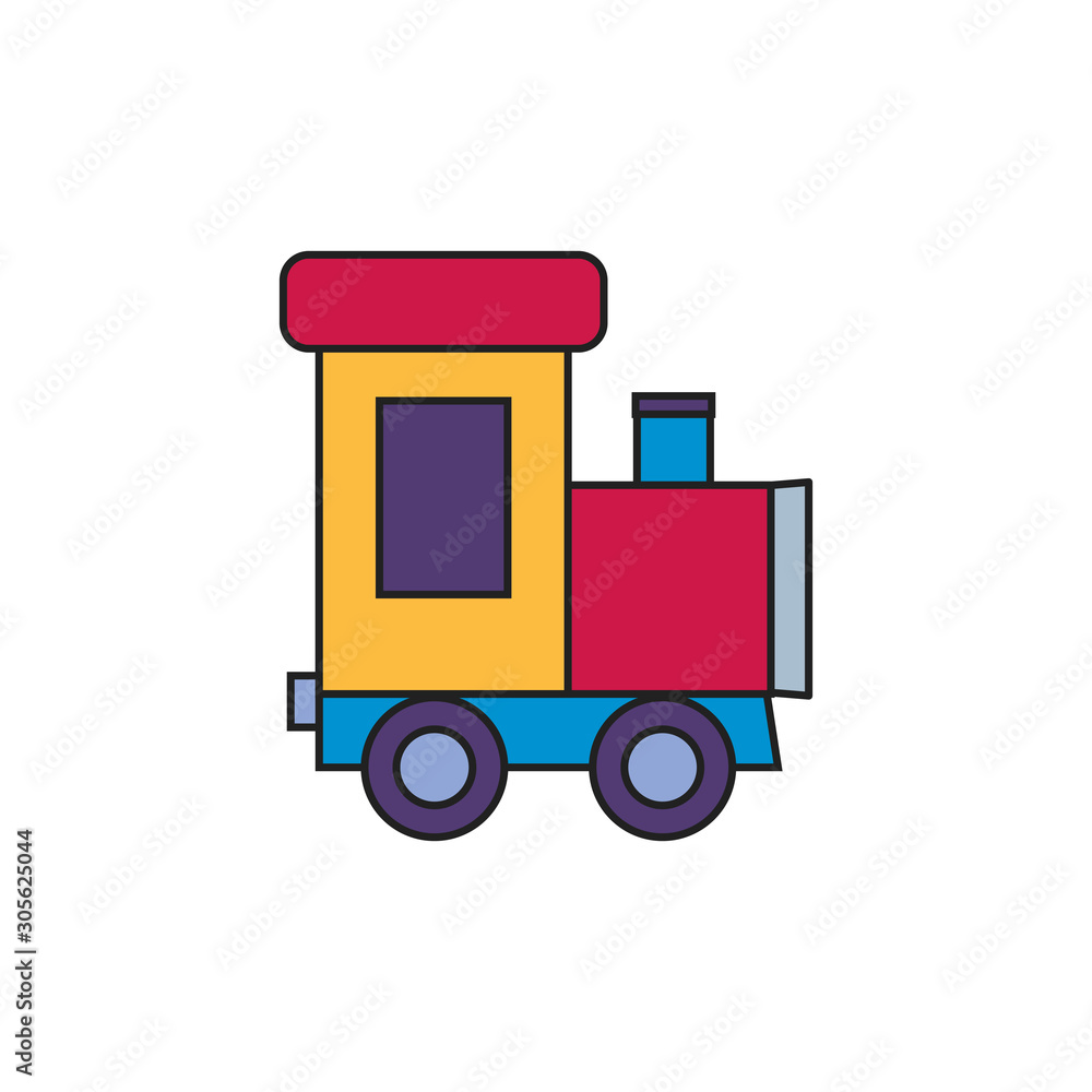 toy train fill style icon toy train fill style icon
