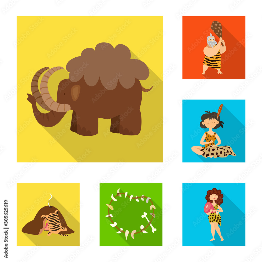 Fototapeta premium Vector illustration of evolution and prehistory logo. Collection of evolution and development stock symbol for web.