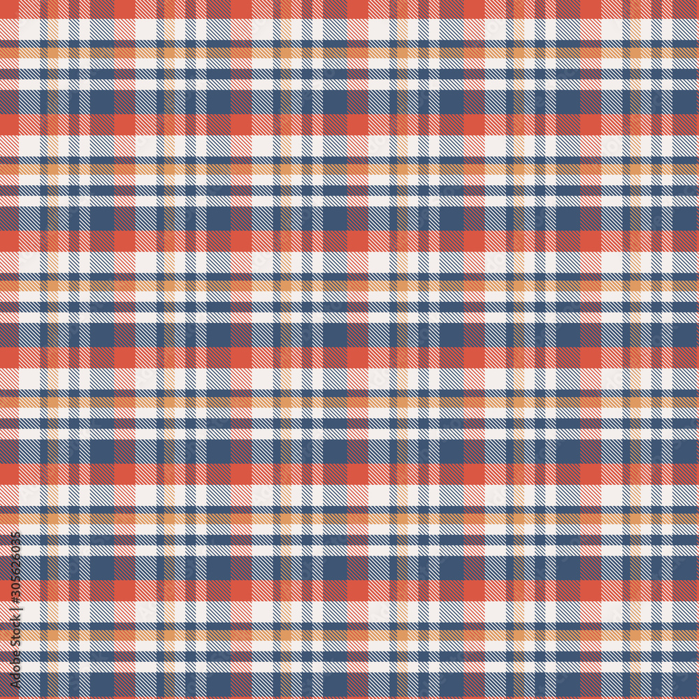 Tartan orange and blue seamless pattern. Tartan orange and blue seamless pattern.