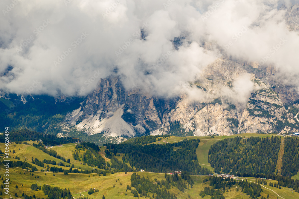 Lagazuoi mountain panorama in Italian Alps	