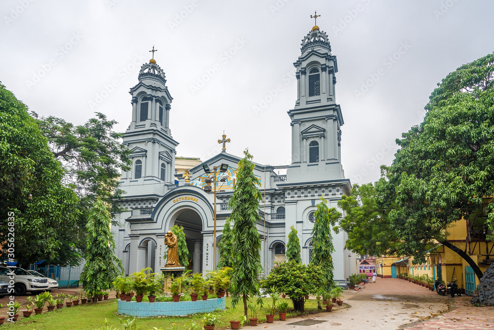 View at the Cathedral of Most Holy Rosary in Kolkata - India,West Bengal