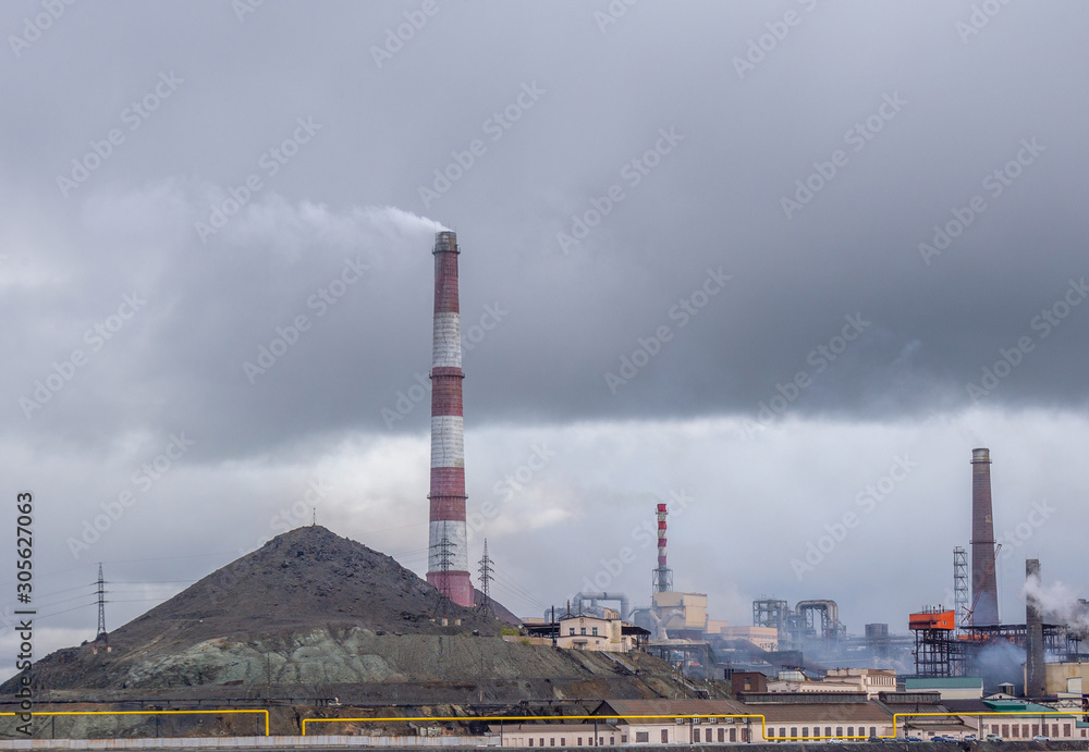 Copper smelter, Karabash city, Chelyabinsk region, Russia Copper smelter, Karabash city, Chelyabinsk region, Russia