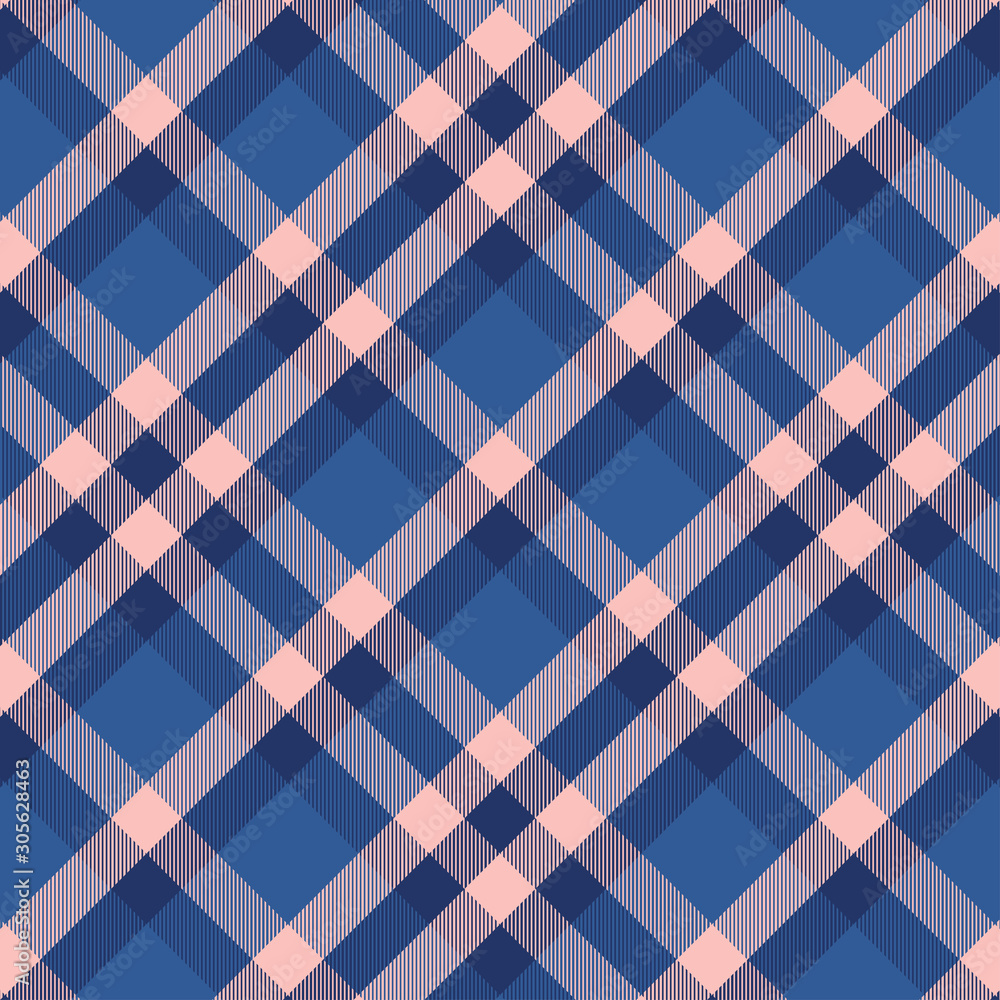 Tartan blue and pink seamless pattern. Tartan blue and pink seamless pattern.