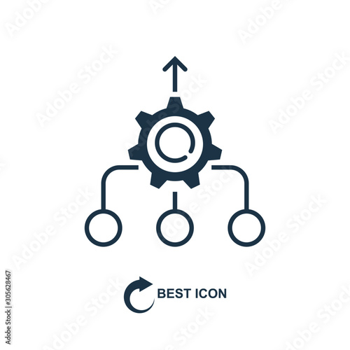 Consolidation icon in line style, vector illustration