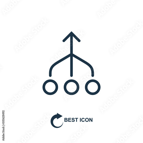 Consolidation icon in line style, vector illustration