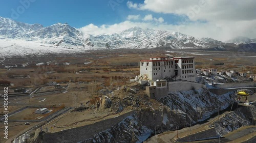 Arial view of Stakna Gompa (monastery), Indus valley near Leh, Ladakh, India