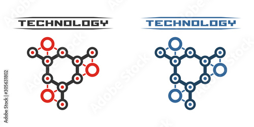 Technological conception workflow. Vector technology background template.