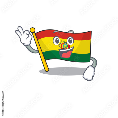 Sweet flag guatermala cartoon character making an Okay gesture