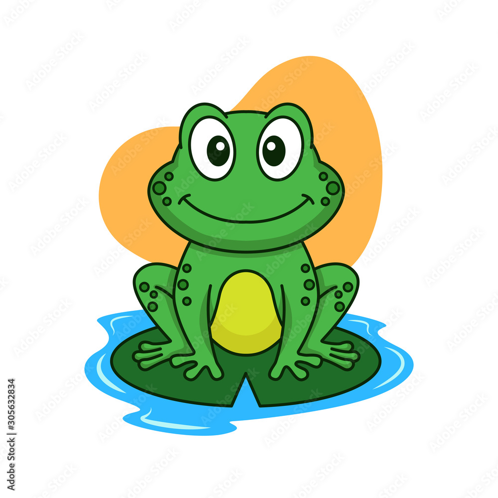 Fototapeta premium Cute frog vector cartoon illustration