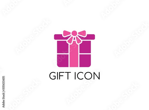Luxury and Lovely Icon Purple with Pink Modern Concept Isolated on White Background. Very Suitable for Valentine, Christmas, Birthday and Happy New Year Gift Icon. Vector Illustration