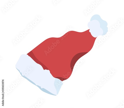 Santa Claus hat flat vector illustration