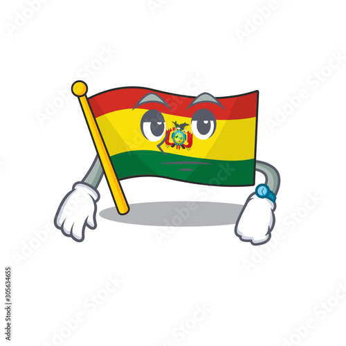 Waiting flag guatermala on cartoon character mascot design