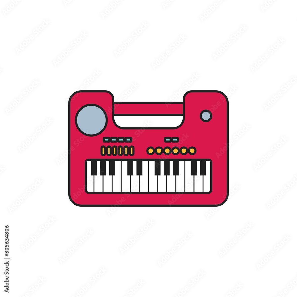 Fototapeta premium toy piano fill style icon