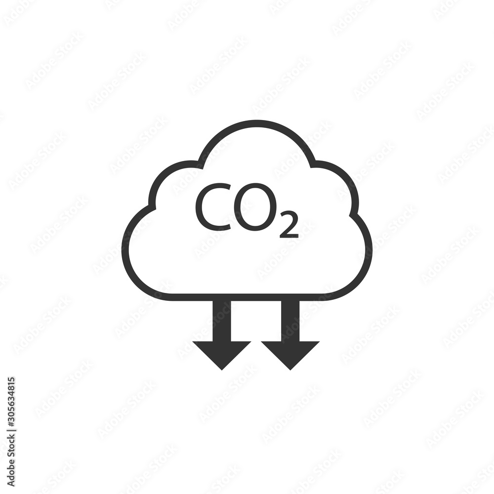 carbon dioxide, ecology, cloud icon. Vector illustration, flat design. carbon dioxide, ecology, cloud icon. Vector illustration, flat design.