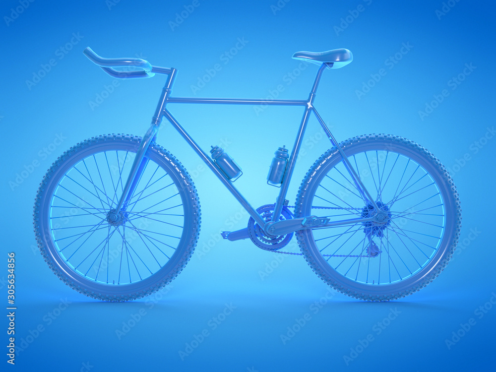 Fototapeta premium 3d rendered illustration of a blue mountain bike