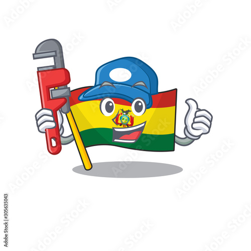 Plumber flag guatermala on cartoon character mascot design
