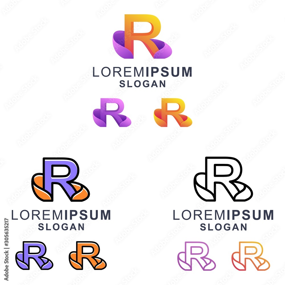 colorful letter r logo design bundle colorful letter r logo design bundle