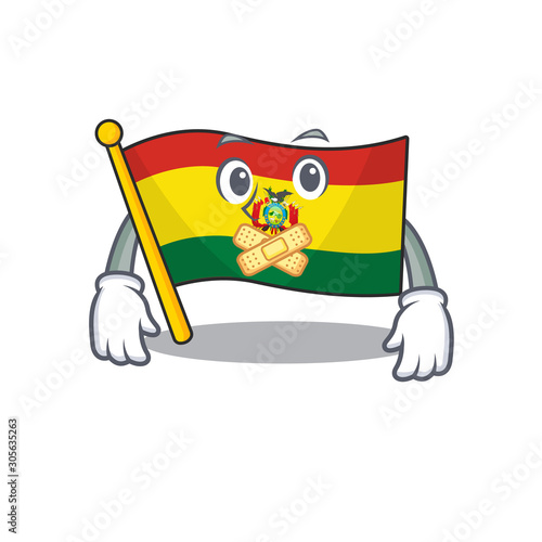 Flag Guatermala mascot cartoon character style making silent gesture