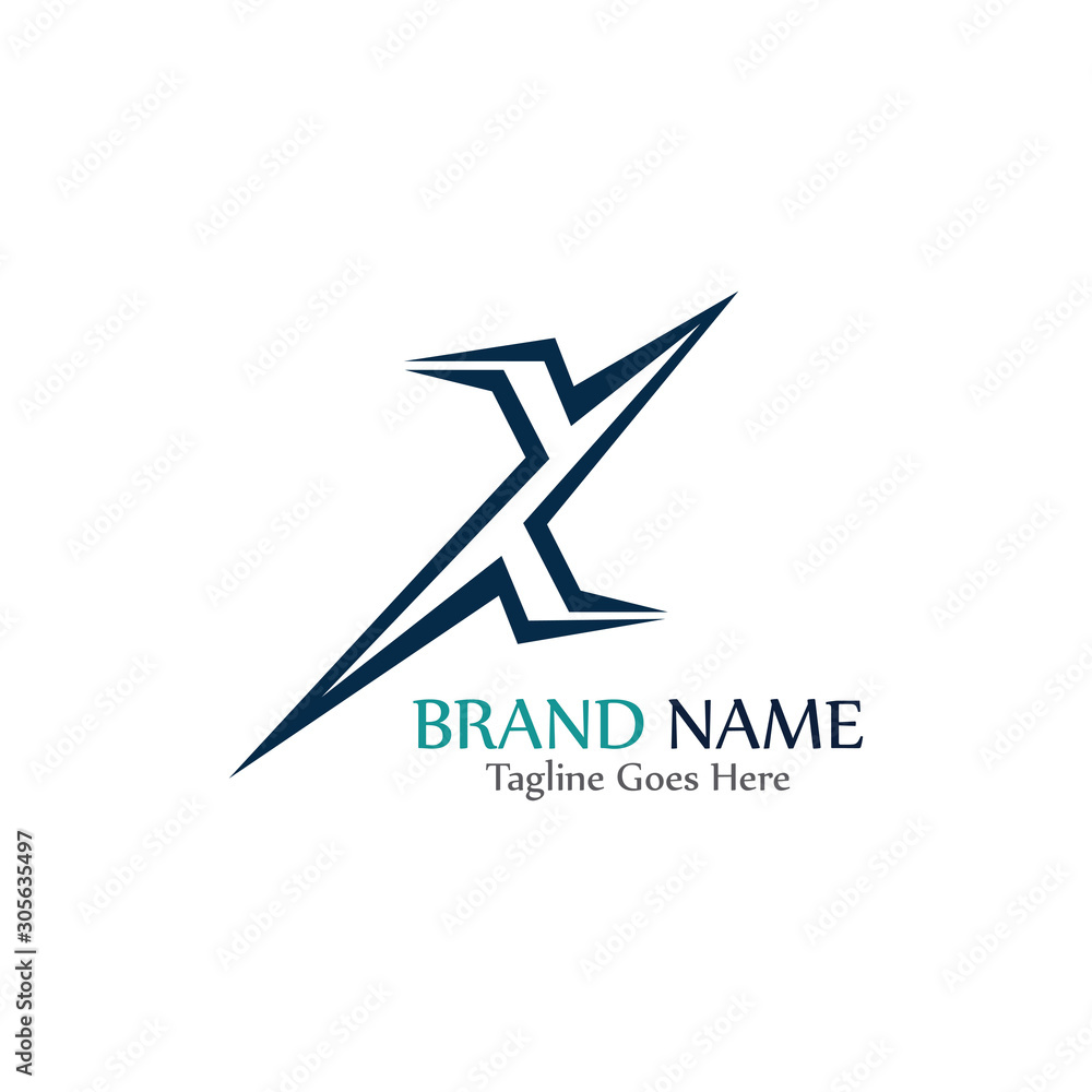 Simple and modern logo of letter X creative design