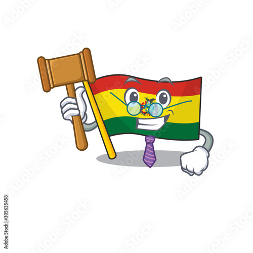 Smart Judge flag guatermala presented in cartoon character style