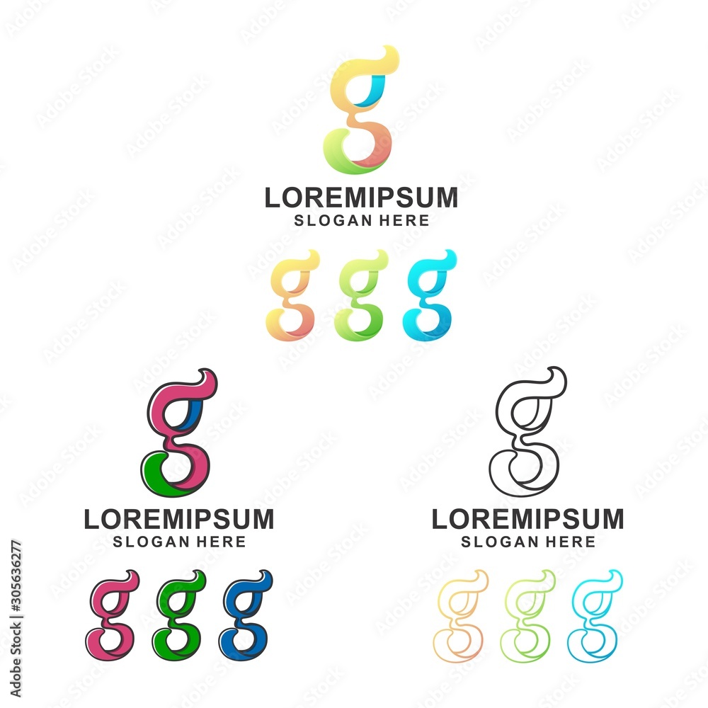Fototapeta premium colorful letter g logo design bundle