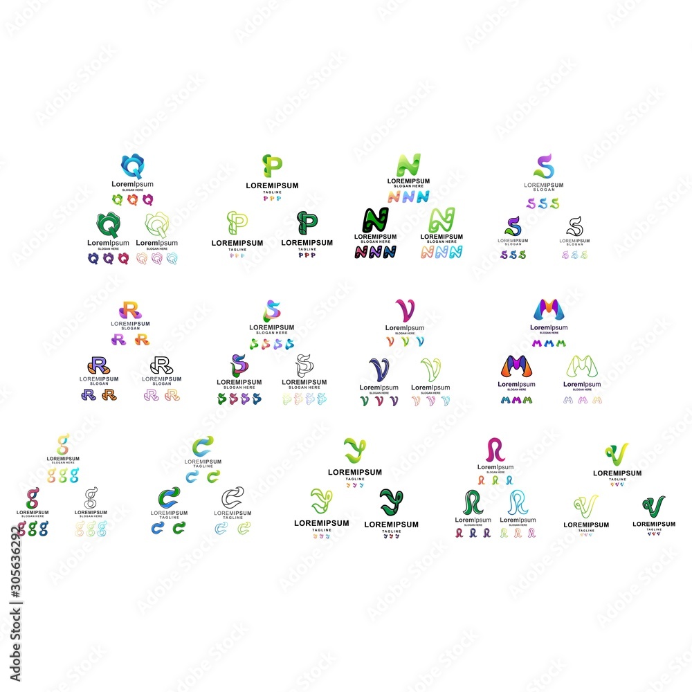 colorful letter logo design bundle colorful letter logo design bundle