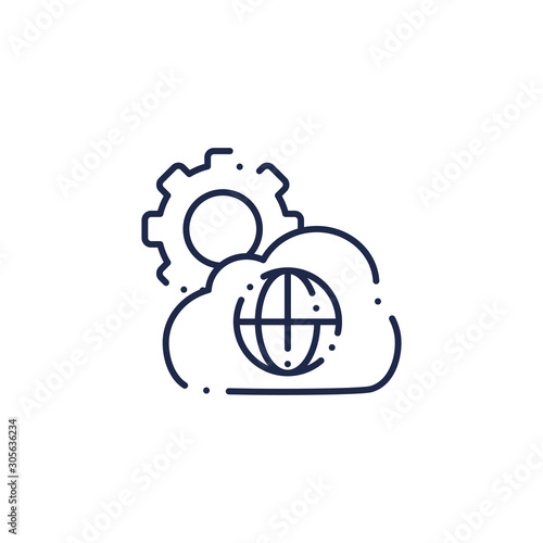 gears settings machine line icon