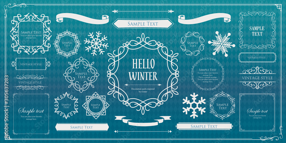 クリスマスフレーム 高級感のある冬のフレーム クリスマス ホリデーカード デザインテンプレート Stock Vektorgrafik Adobe Stock