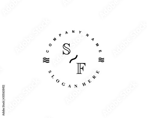  Initial SF vintage logo template
