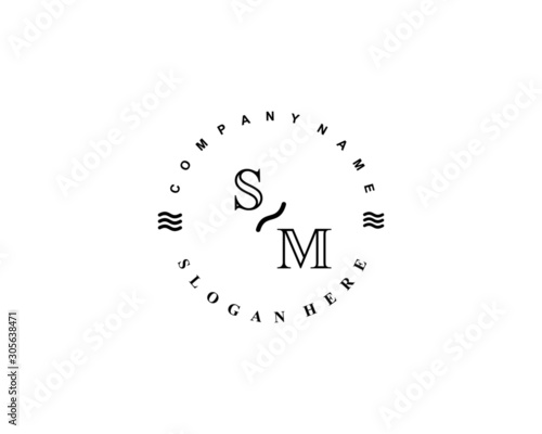  Initial SM vintage logo template