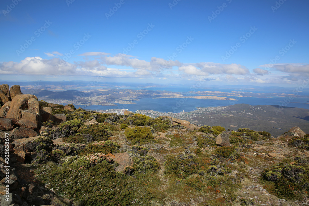 Blick vom Mt Wellington auf Hobart. Tasmanien. Australien