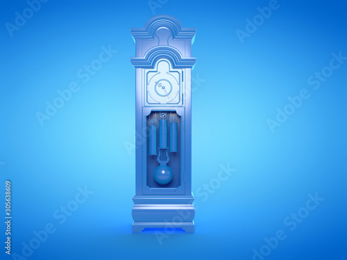 3d rendered illustration of a classical blue clock