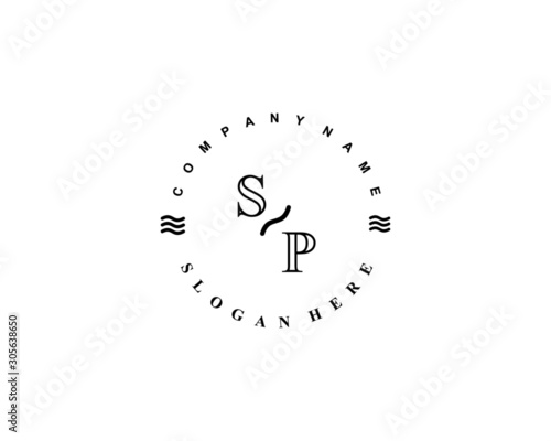  Initial SP vintage logo template