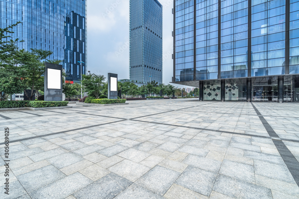Fototapeta premium modern buildings and empty pavement in china.