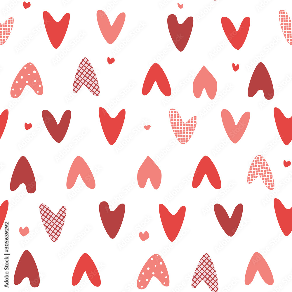 A seamless pattern with red hearts with geometric patterns, a vector illustration for printing on wrapping paper or on fabric for Valentine's day or wedding A seamless pattern with red hearts with geometric patterns, a vector illustration for printing on wrapping paper or on fabric for Valentine's day or wedding