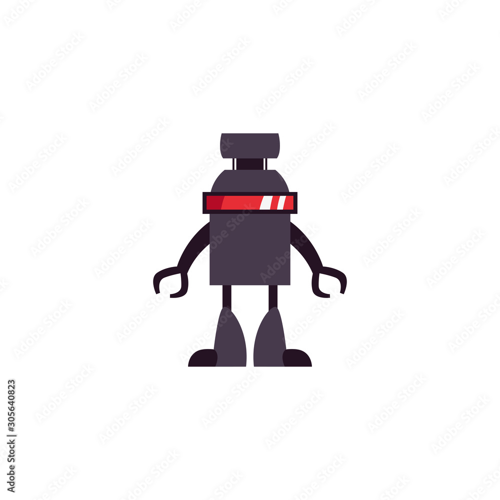 humanoid robot flat style icon humanoid robot flat style icon