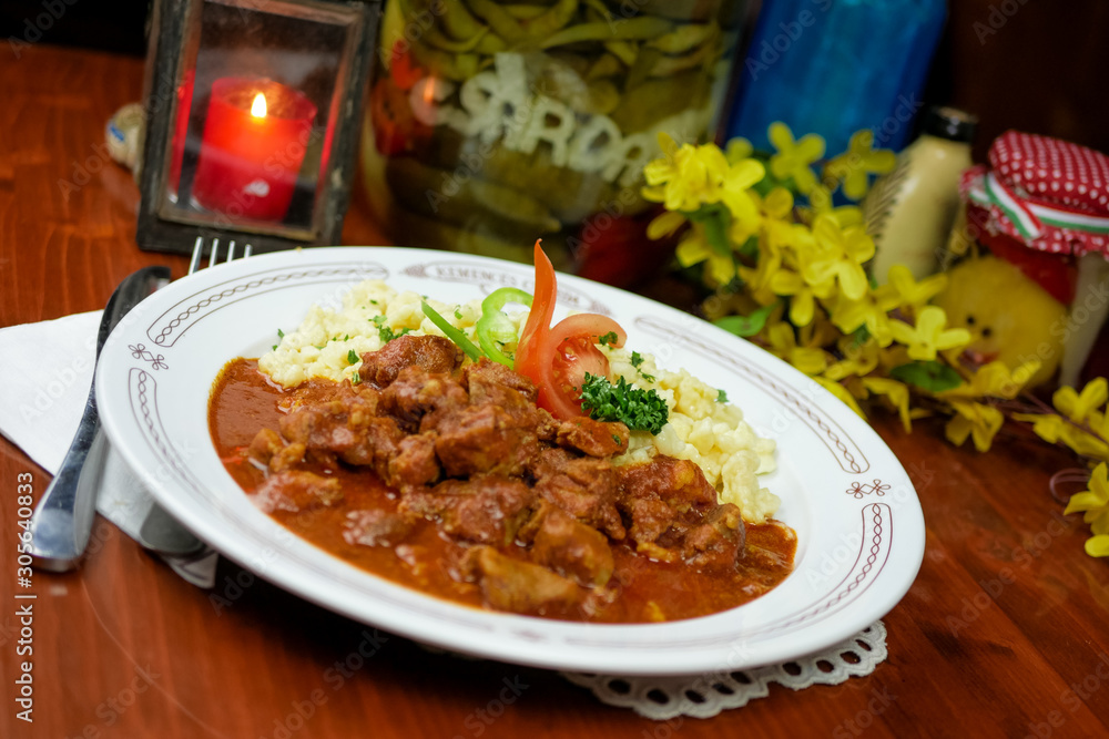 Beef dish in a restaurant Beef dish in a restaurant