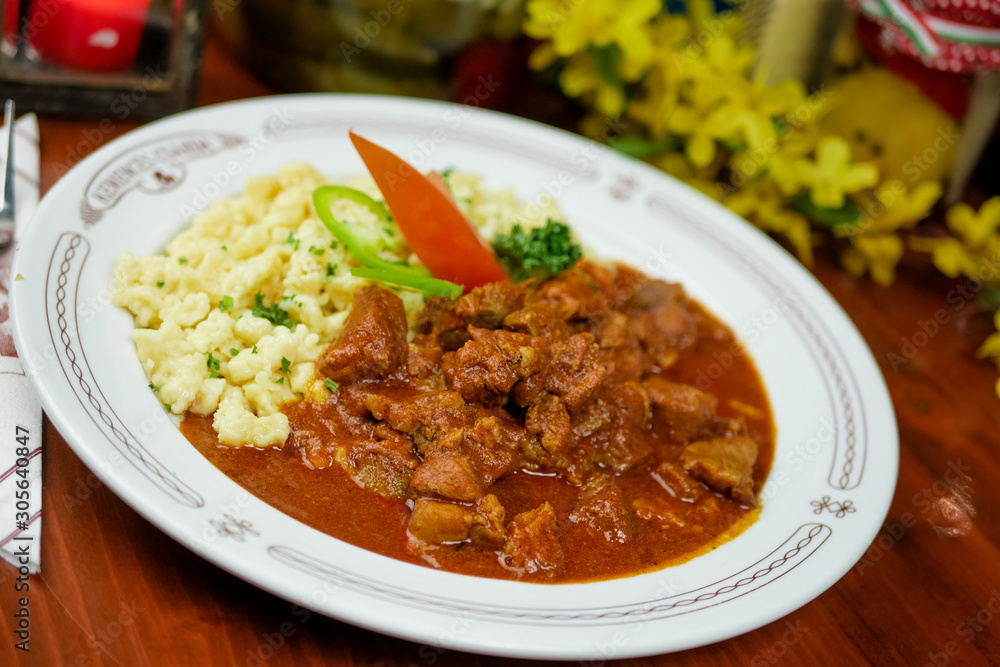 Beef dish in a restaurant Beef dish in a restaurant