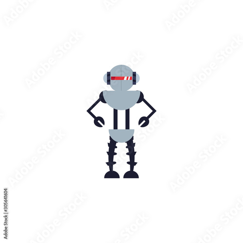 humanoid robot flat style icon